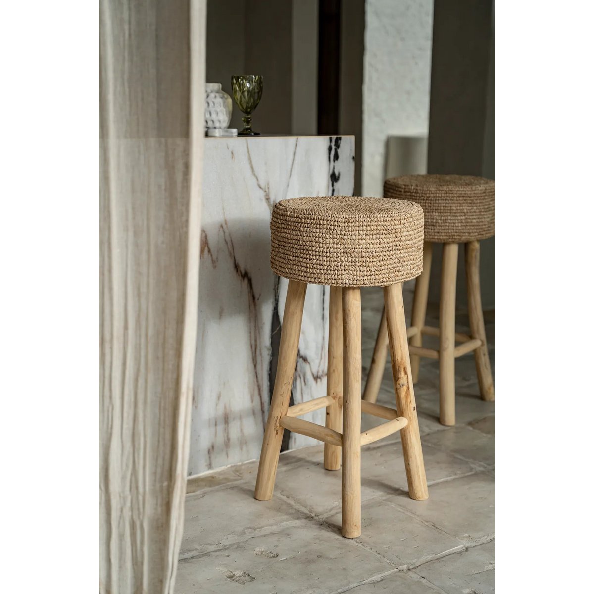 Baarijakkara - THE RAFFIA BAR STOOL