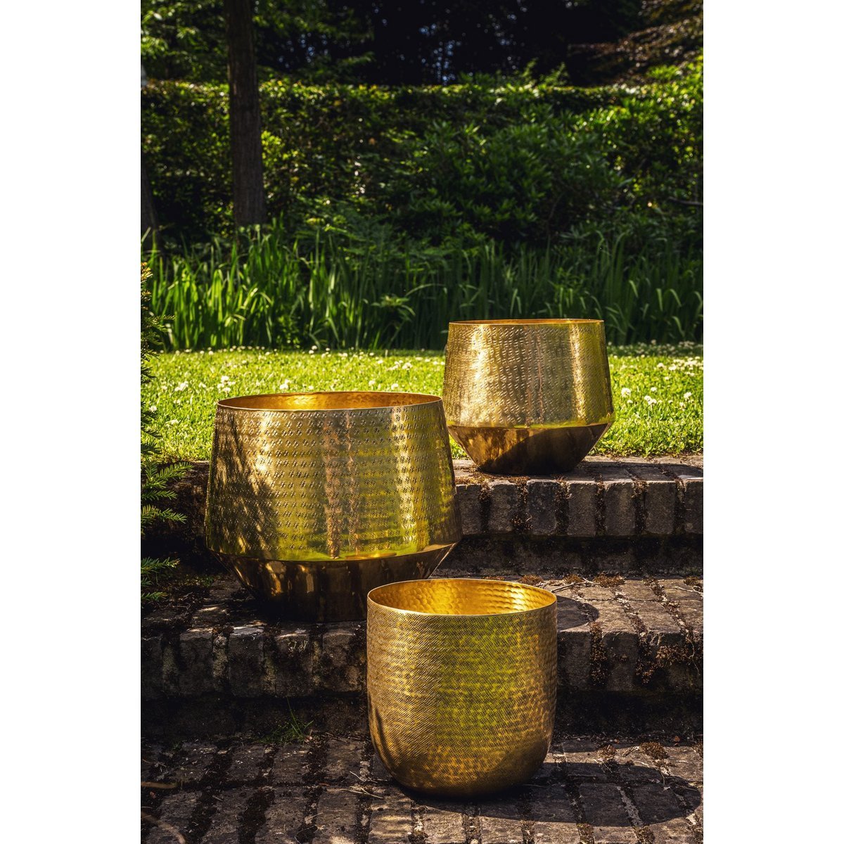 The Hammered Planter - Brass - XL