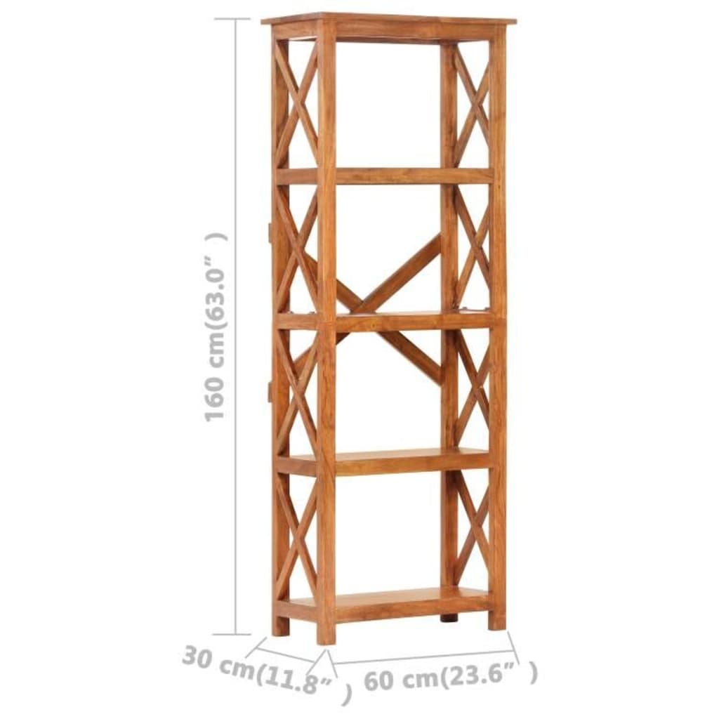 Kirjahylly 60x30x160 cm täysi akaasiapuu hunajaviimeistelyllä