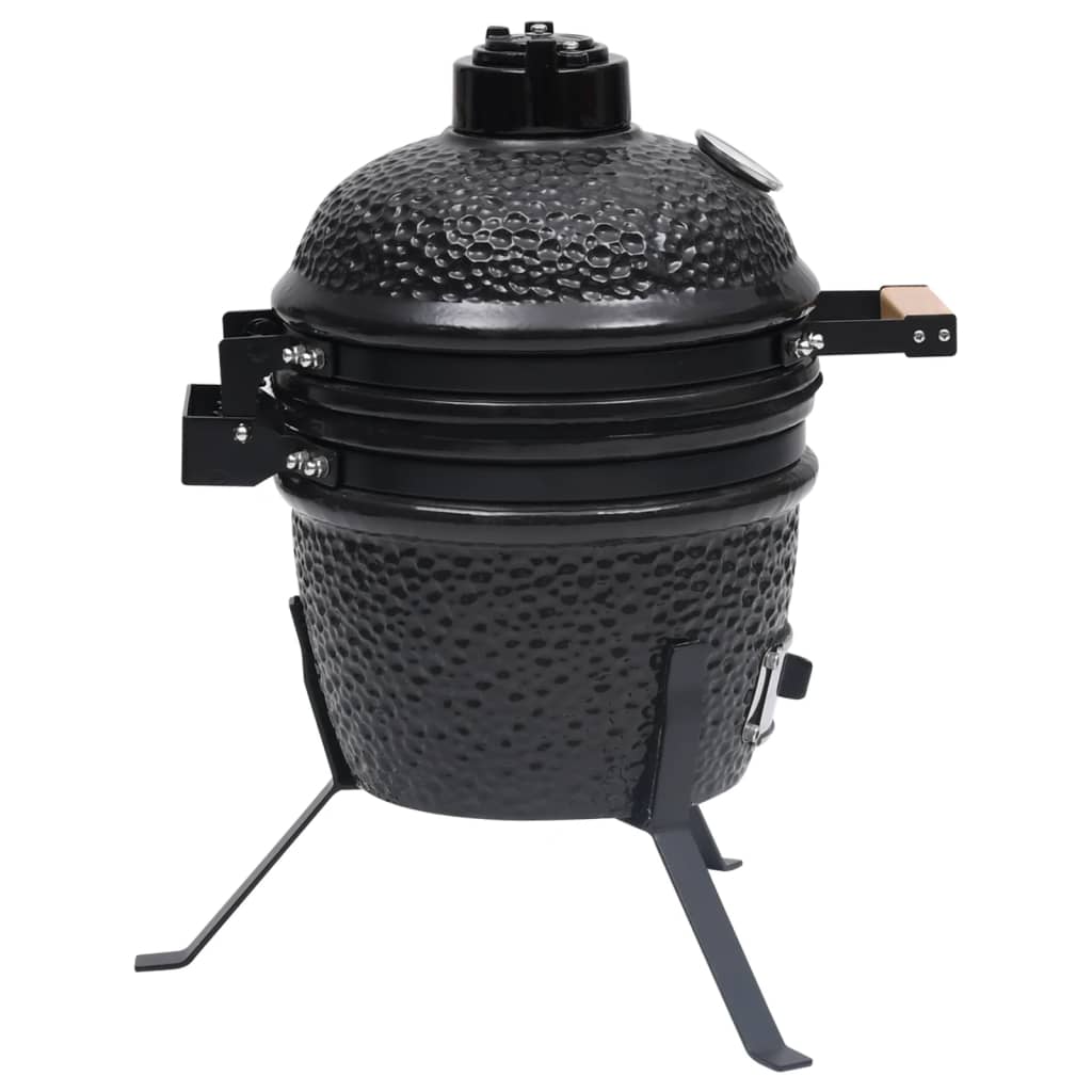 Kamado 2-in-1 grilli/savustin keramiikka 56 cm musta