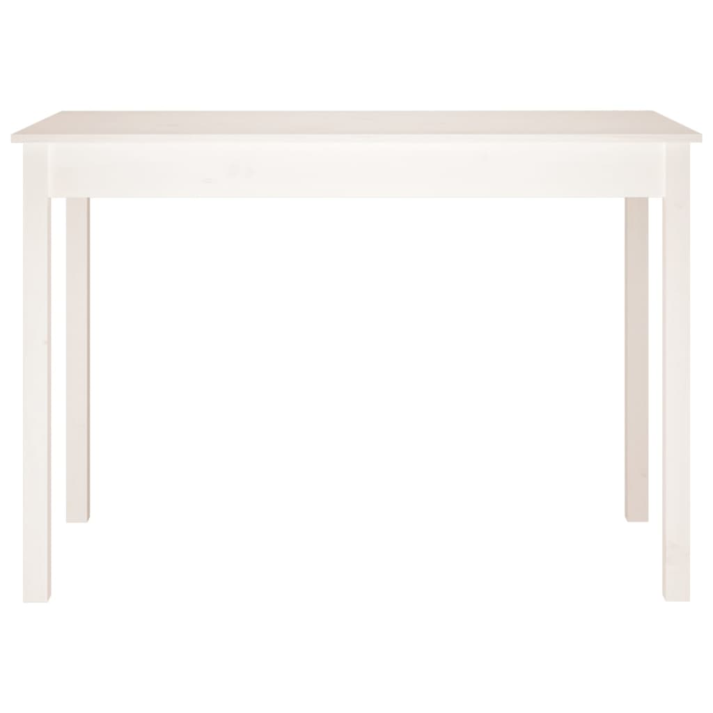 Ruokapöytä Valkoinen 110X55X75 Cm Täysi Mänty 110 x 55 x 75 cm