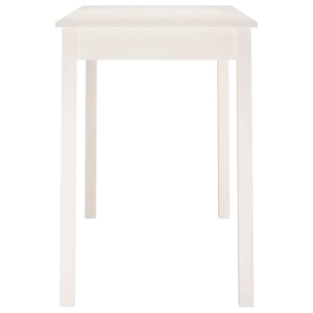 Ruokapöytä Valkoinen 110X55X75 Cm Täysi Mänty 110 x 55 x 75 cm
